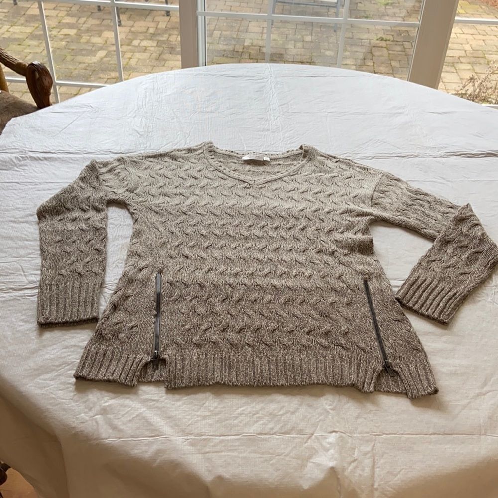 Cable Knit Zippered Sweater